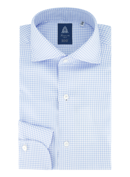 Pied-de-poule shirt van katoen | L.Blauw