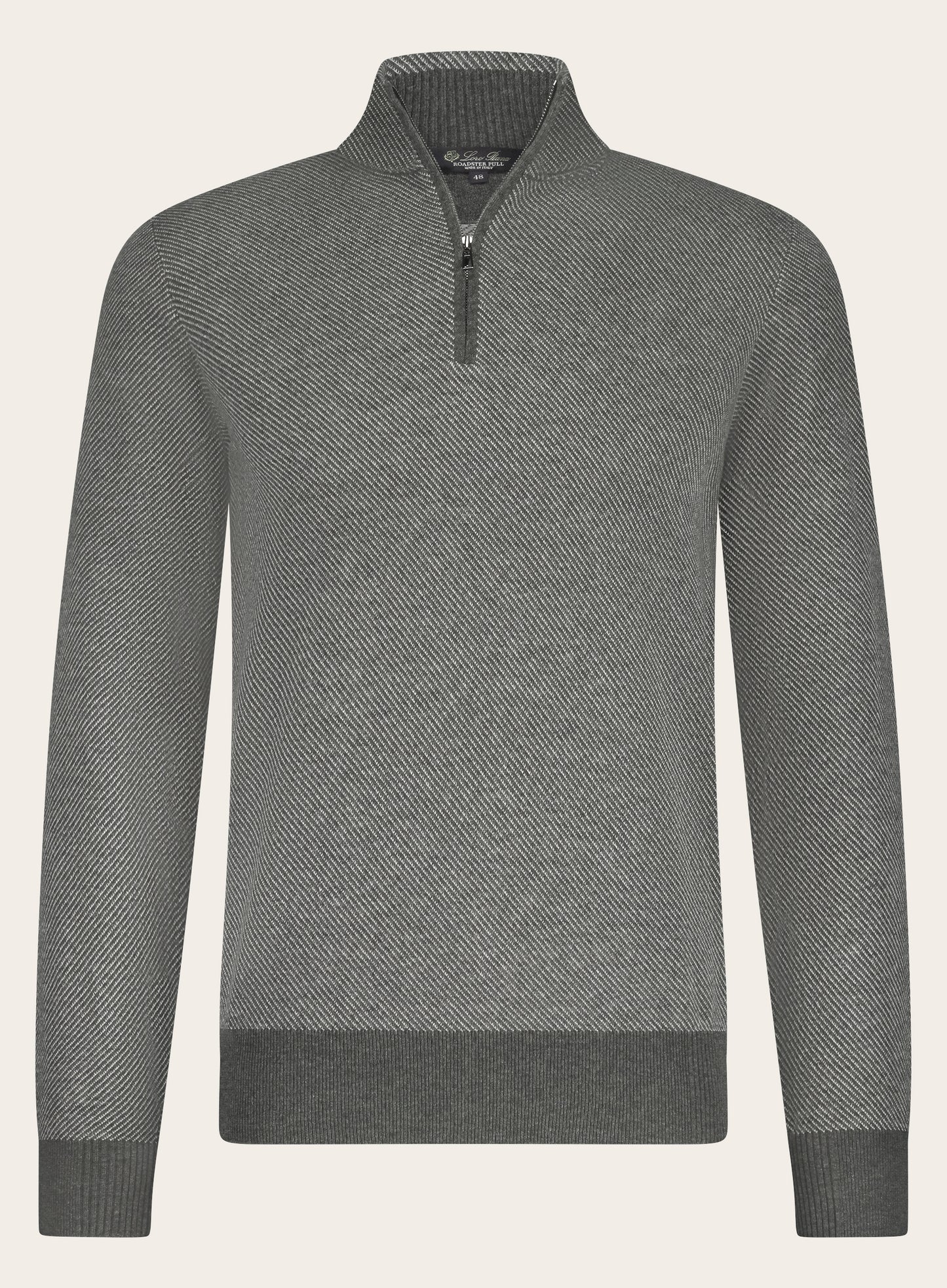 Half-zip ritsvest van cashmere | Grijs