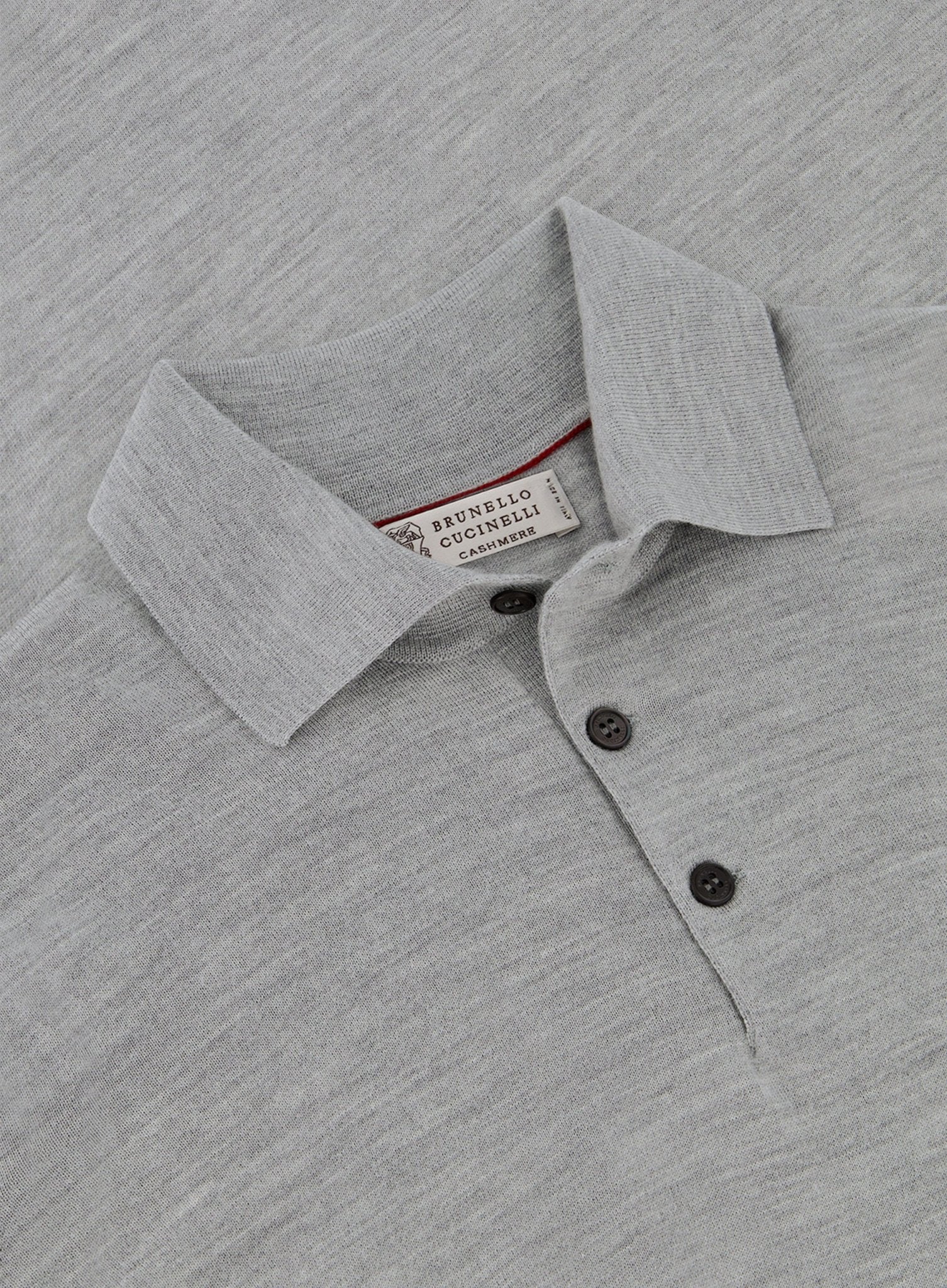 Poloshirt van wol en cashmere | Grijs