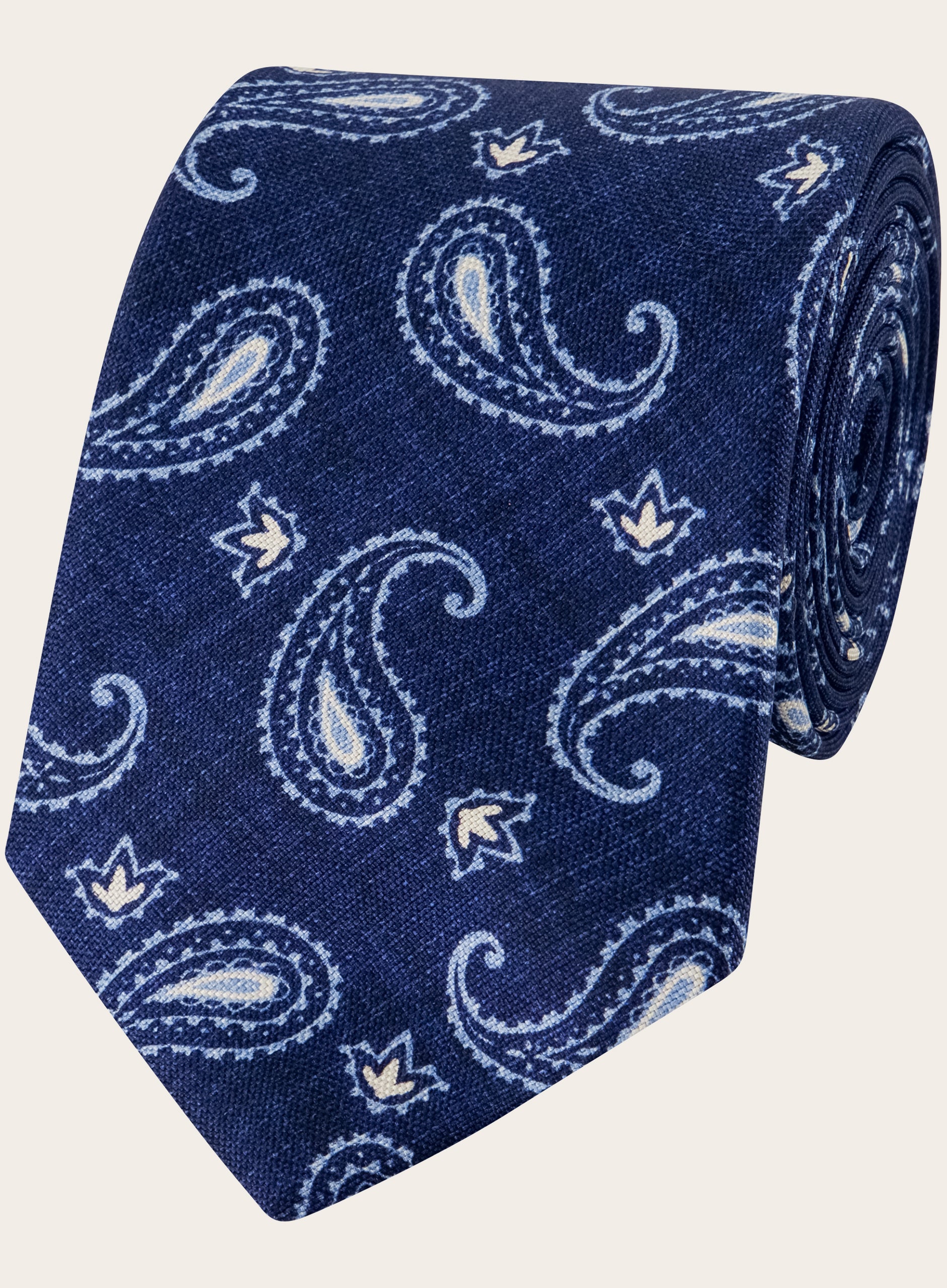 Paisley stropdas van zijde  | BLUE NAVY