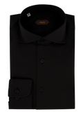 Shirt van katoen met stretch | Zwart