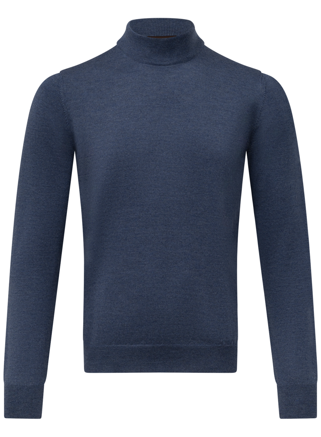 Mockneck trui van virgin wol | JEANS BLAUW