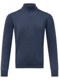 Mockneck trui van virgin wol | JEANS BLAUW
