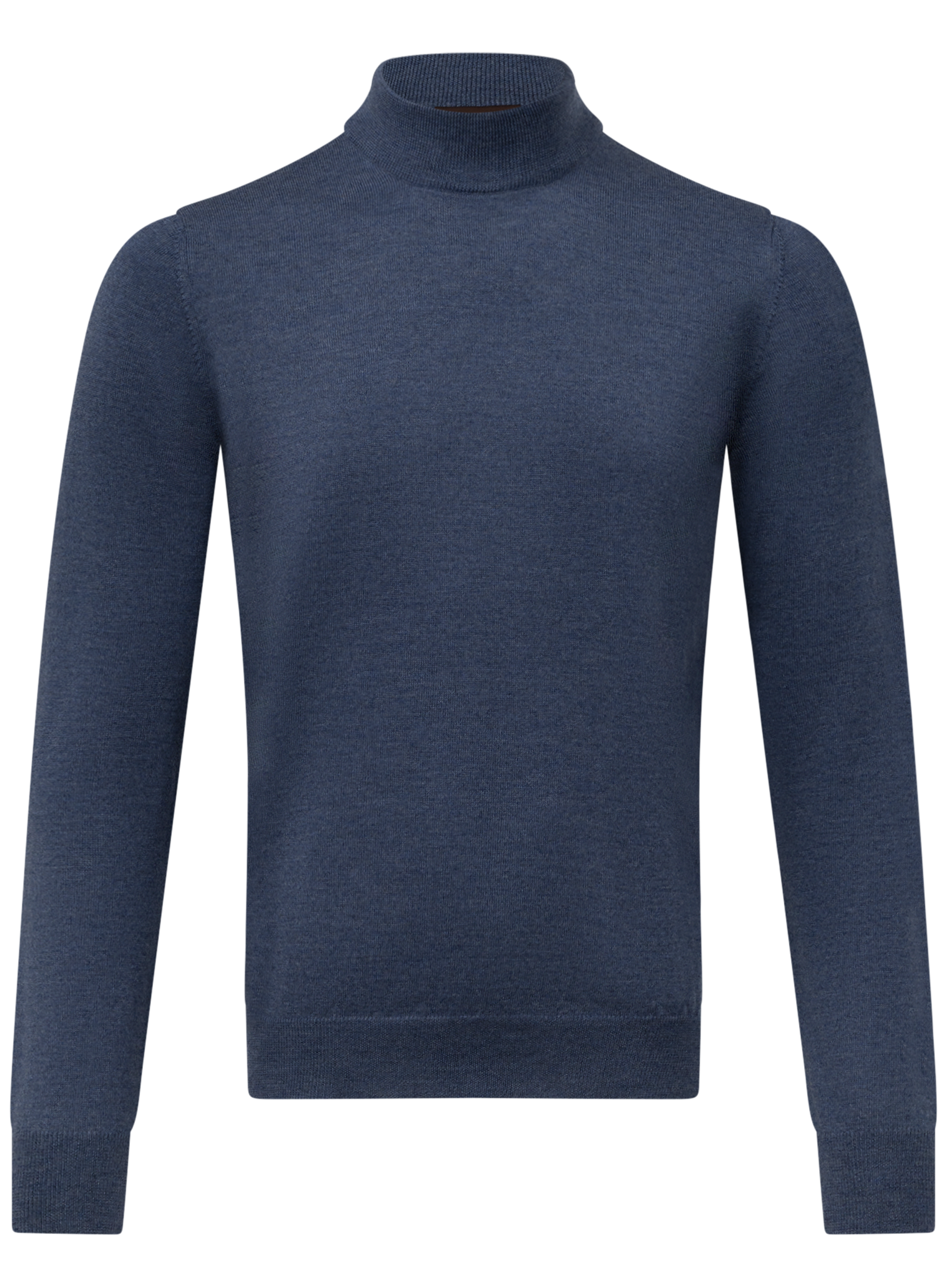 Mockneck trui van virgin wol | JEANS BLAUW