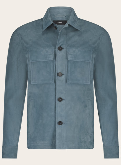 MEX overshirt van suède | L.Blauw