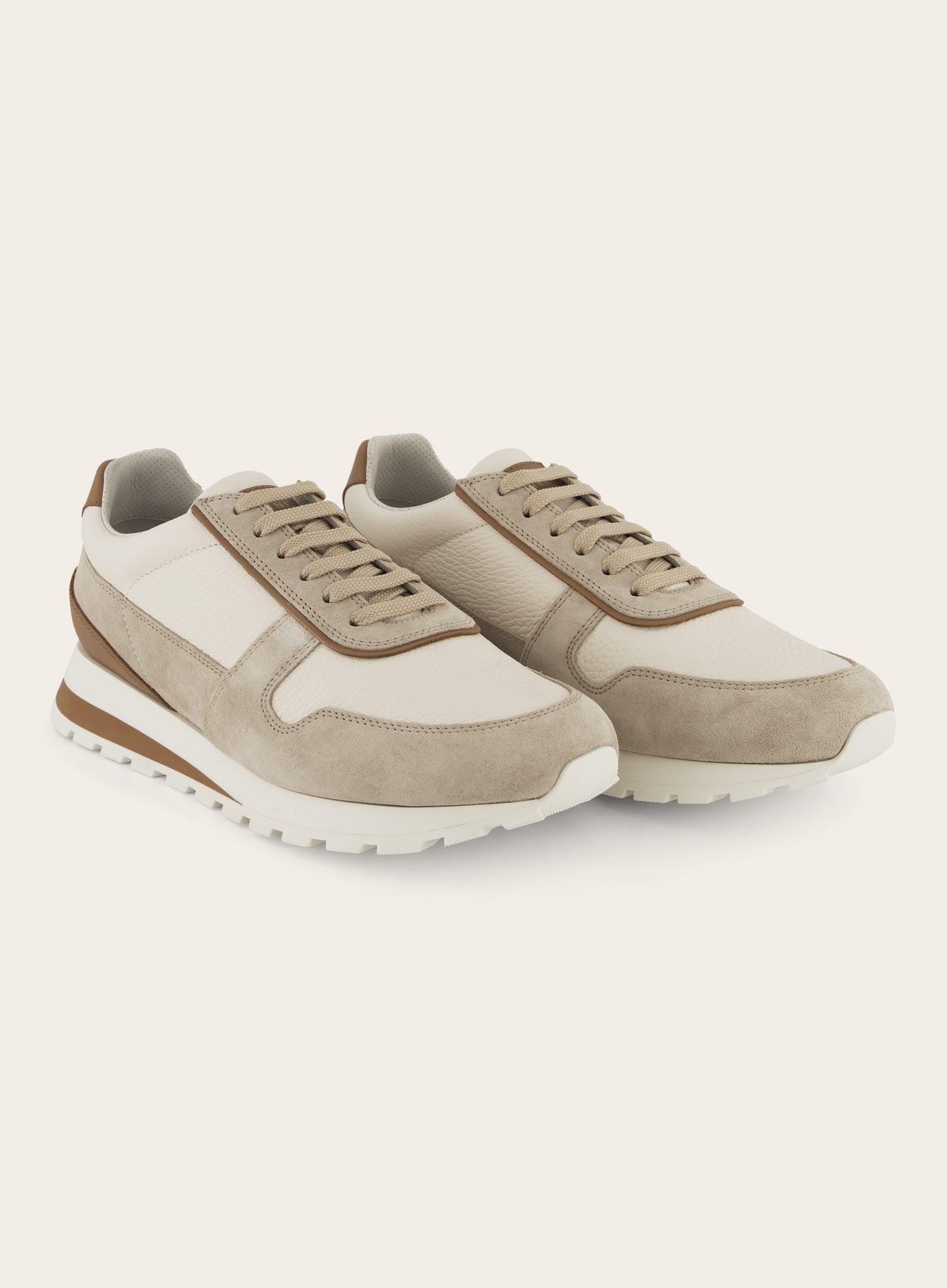 Sneakers van leer | Beige