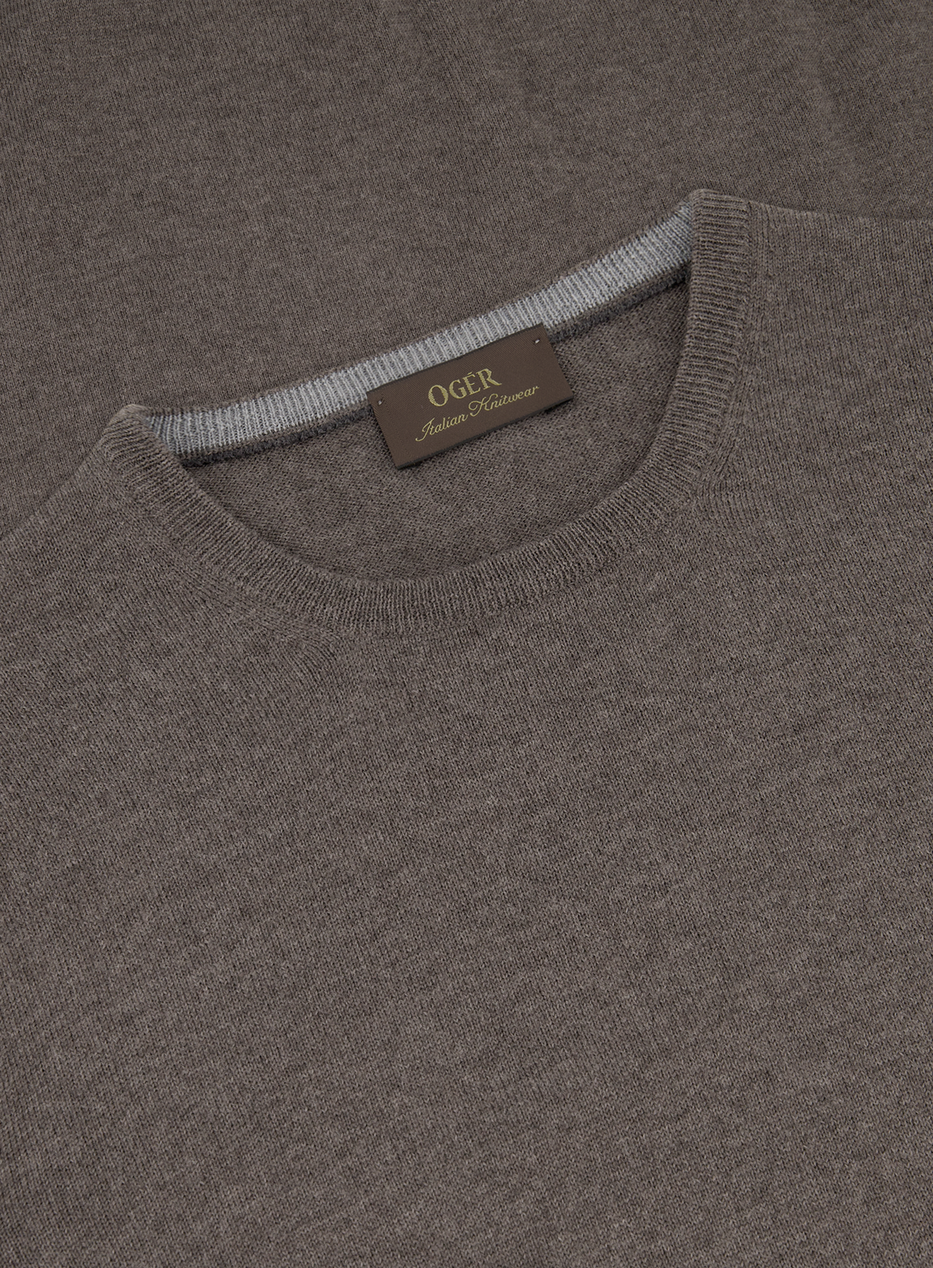 Longsleeve crewneck van wol | FULL_WIDTH | Beige-Bruin