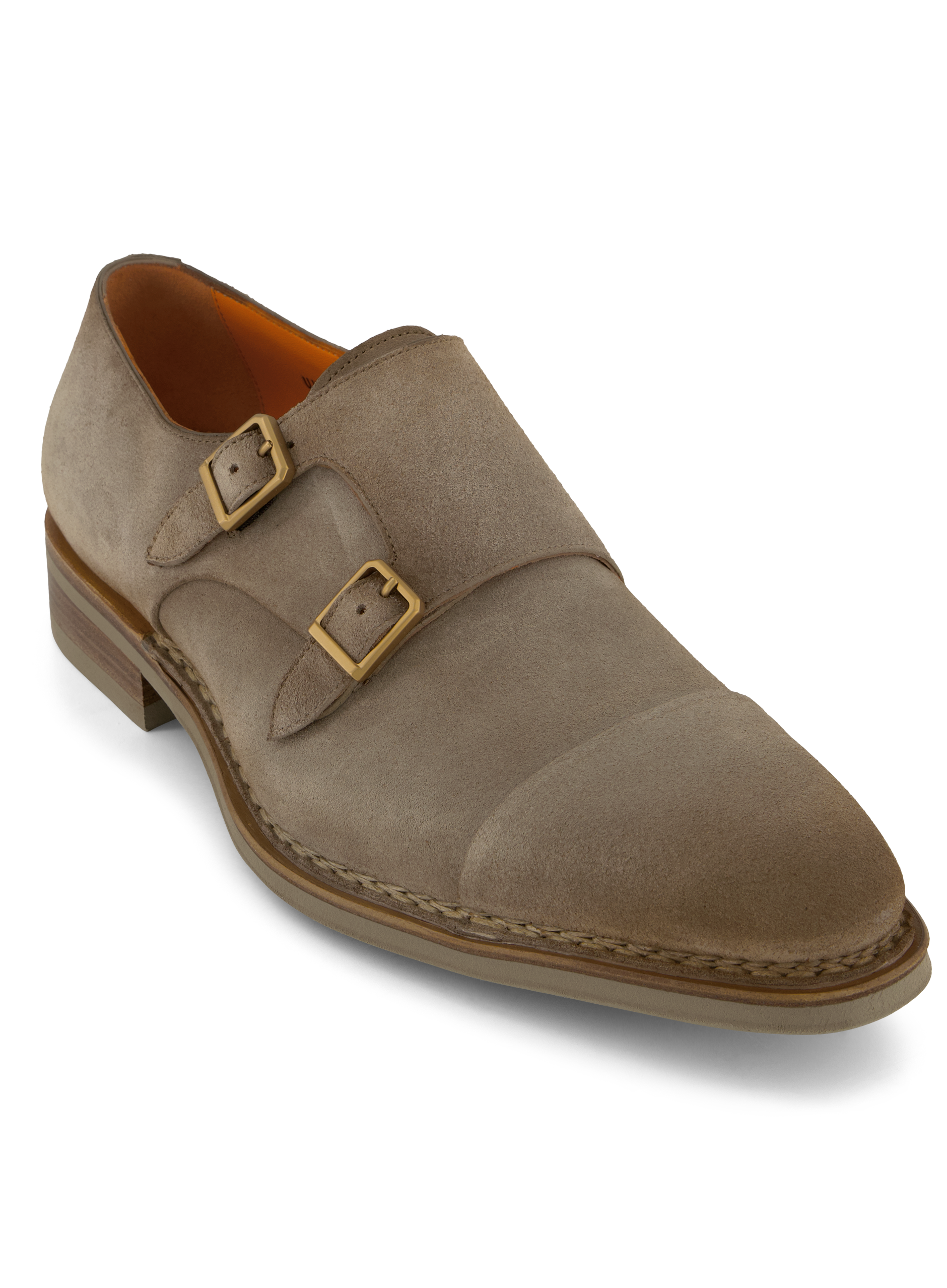 Dubbele gespschoenen van suède | TAUPE GRIJS