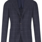 Handgemaakt geruit jasje van cashmere | BLUE NAVY