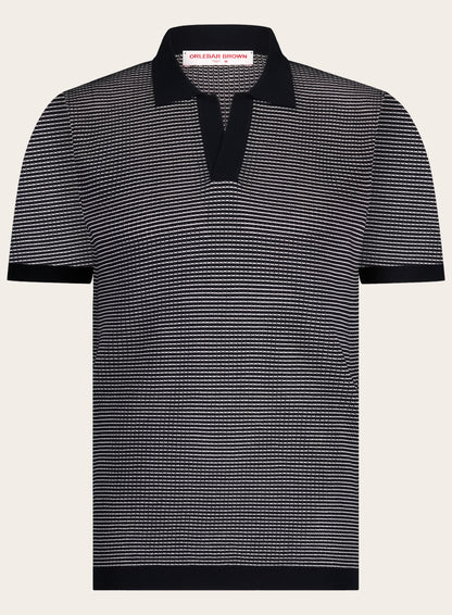 Roddy buttonless polo van badstof | BLUE NAVY