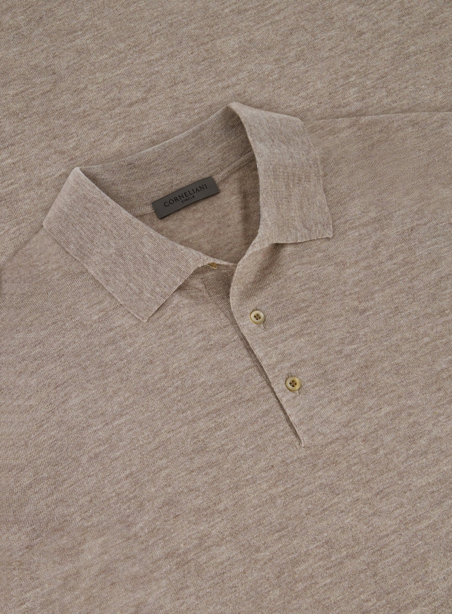 Poloshirt van wol en cashmere | Beige