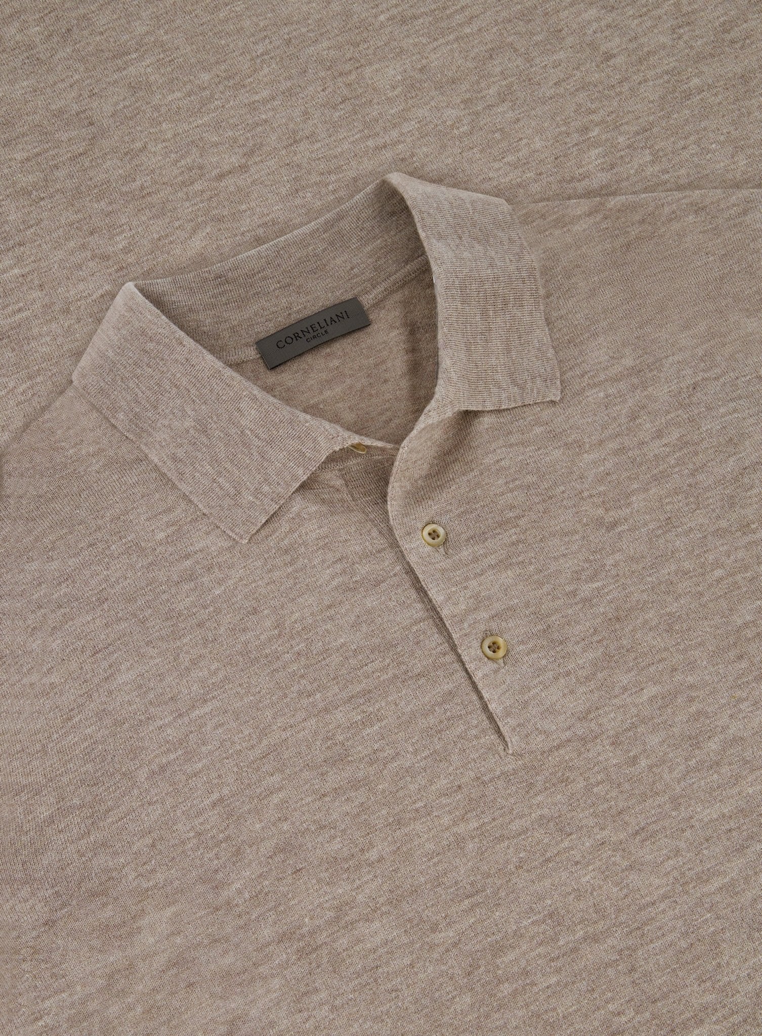 Poloshirt van wol en cashmere | Beige