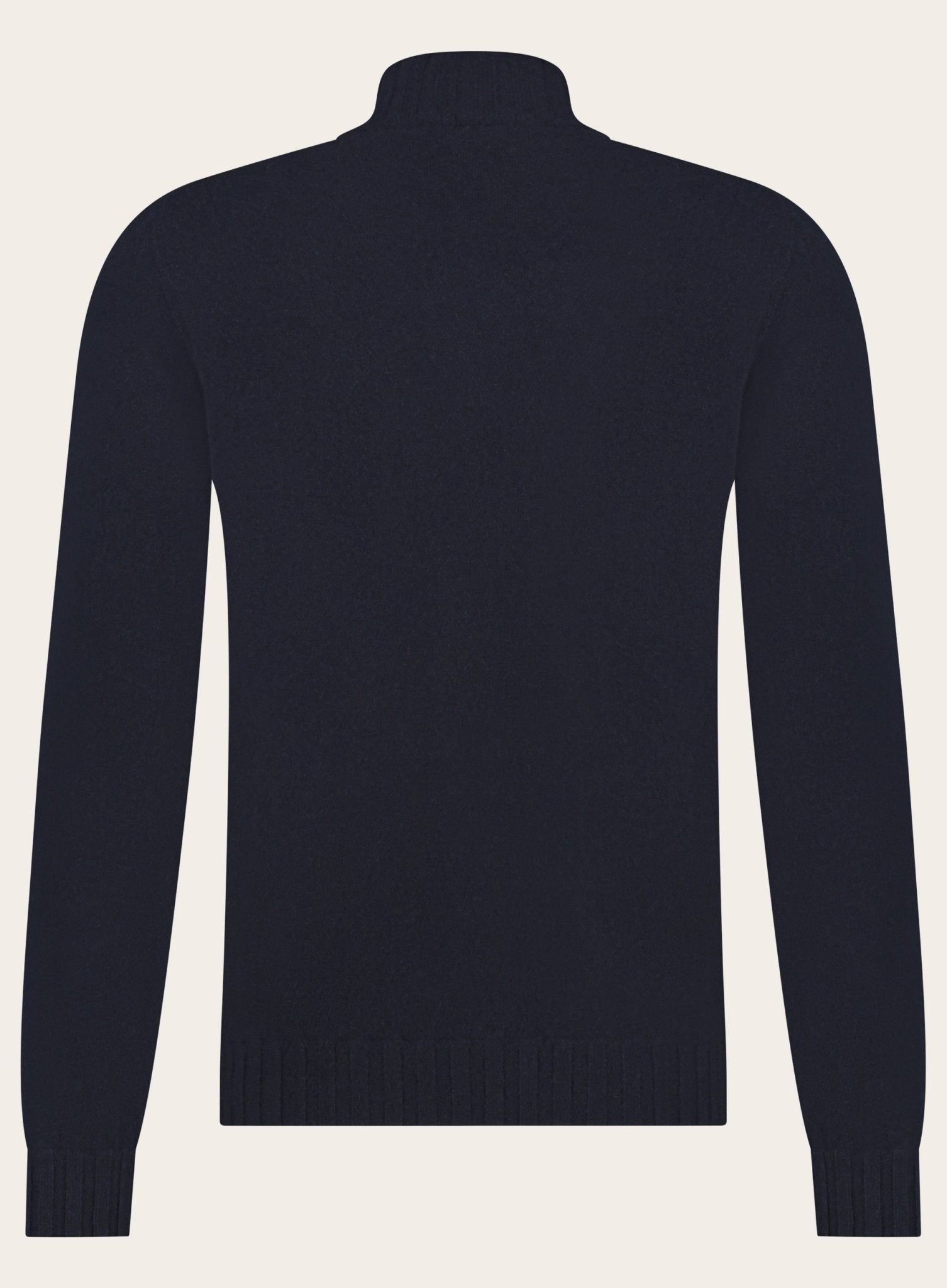 Ritsvest met opstaande kraag van cashmere | BLUE NAVY