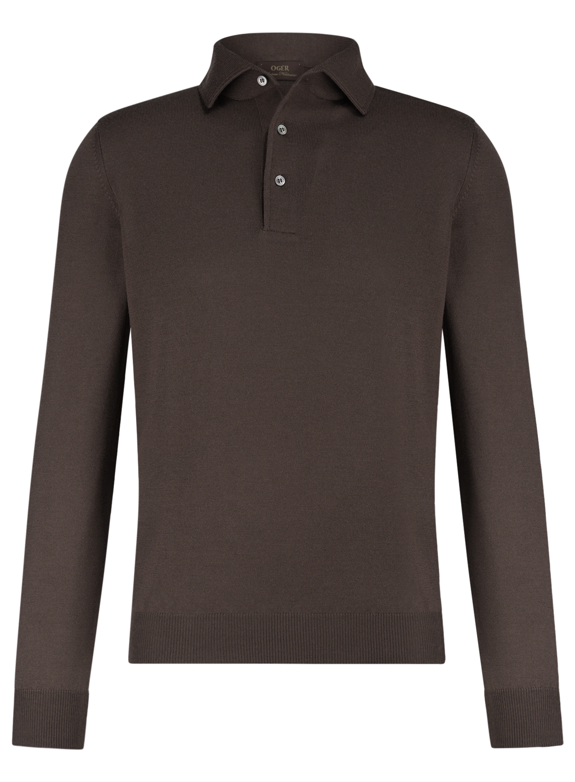 Lange mouwen polo van virgin wol | D.Bruin