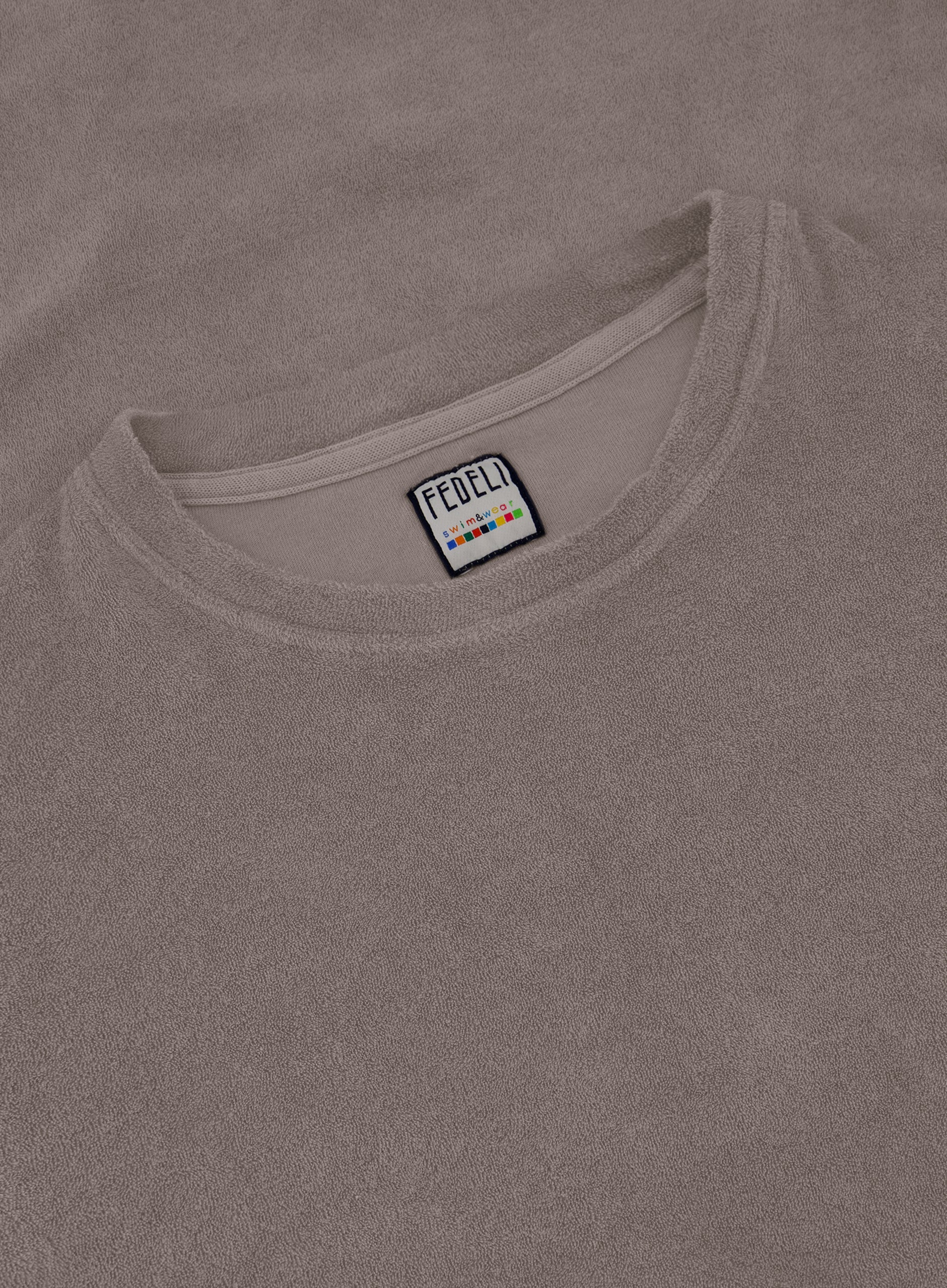Terry badstof t-shirt van katoen | FULL_WIDTH | TAUPE