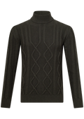 Mockneck trui van merino wol | Groen