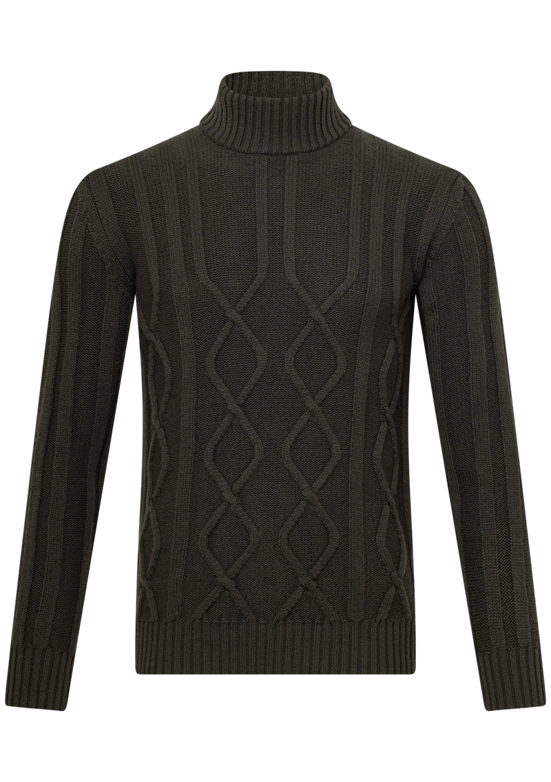Mockneck sweater made of merino wool