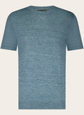Gemêleerd T-shirt van linnen en zijde | Aqua