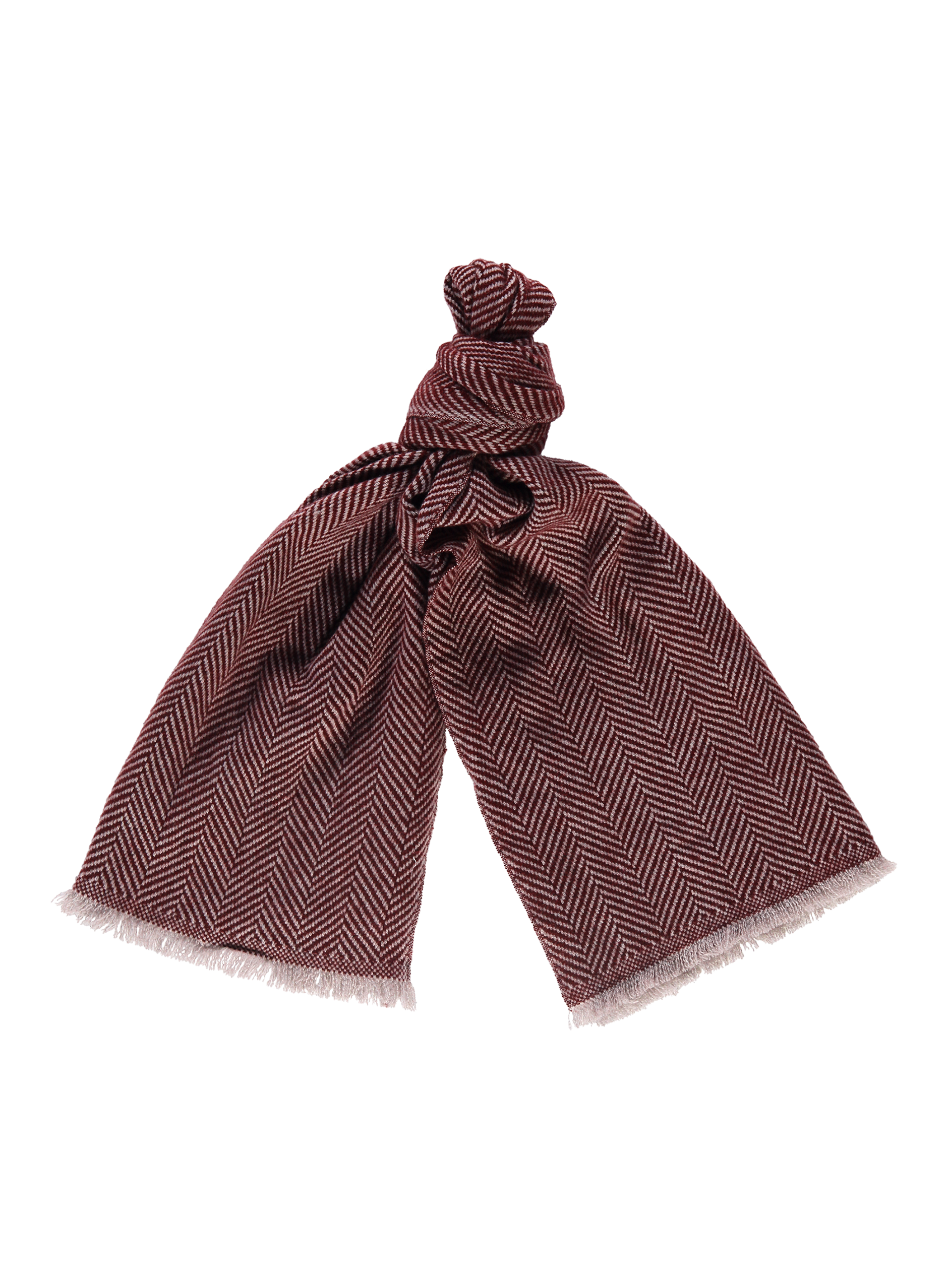 Shawl met visgraat van cashmere | DARK BORDEAUX 