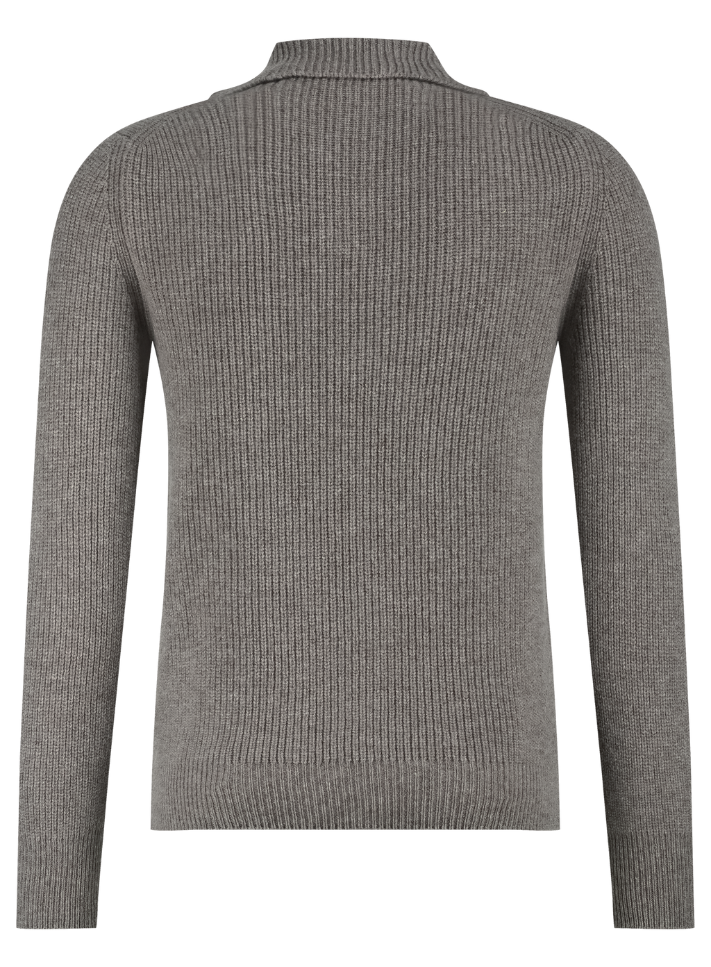 Buttonless polo van wol | TAUPE
