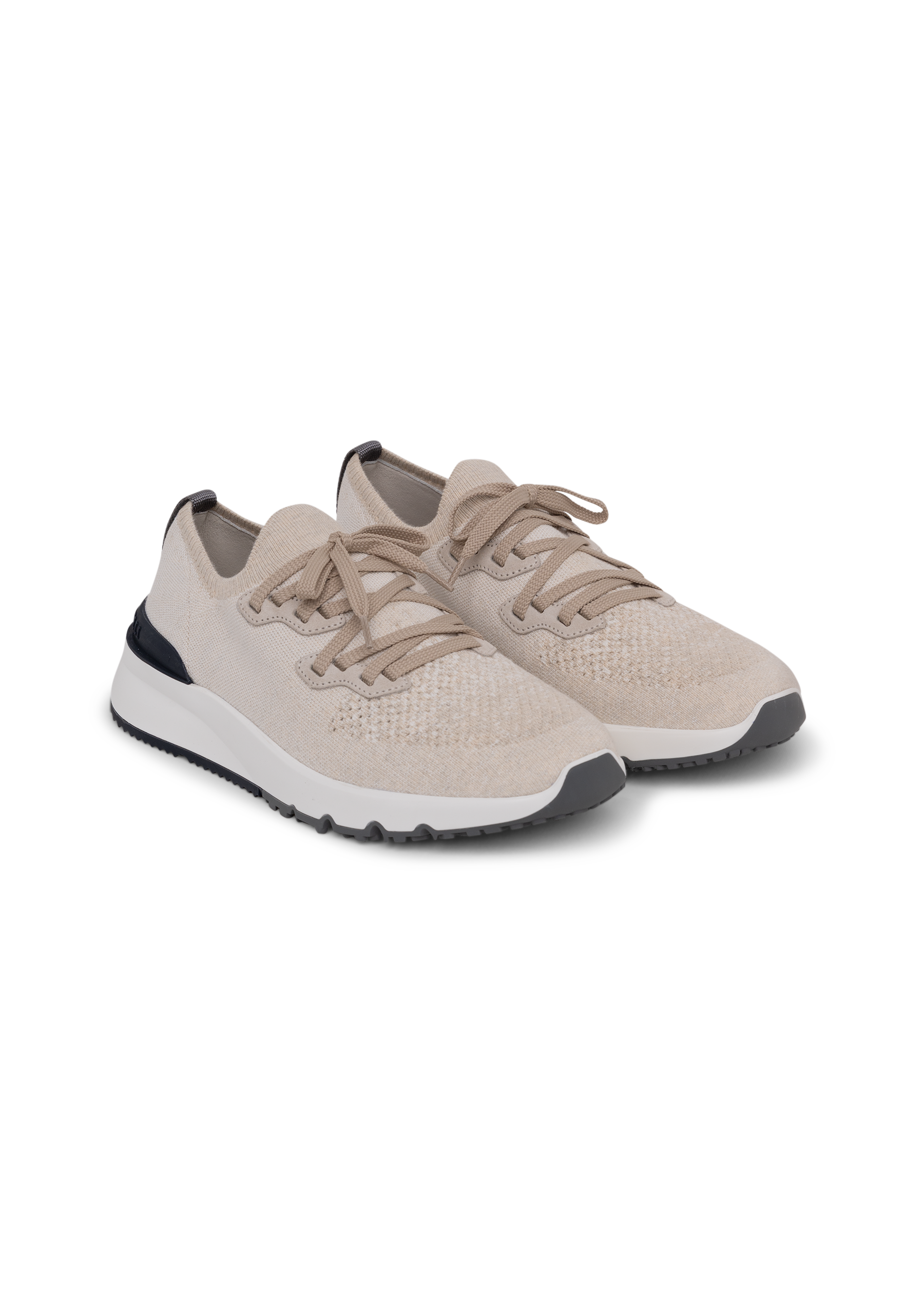 Knitted low top sneakers | FULL_WIDHT | Beige Melee
