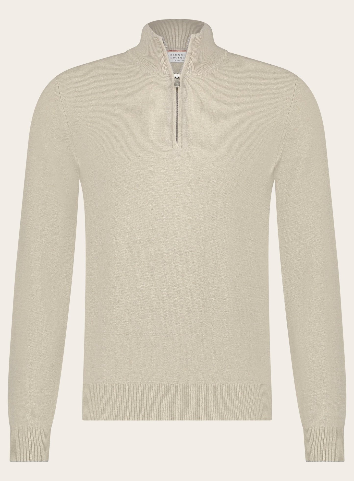 Half-zip trui van cashmere | Beige