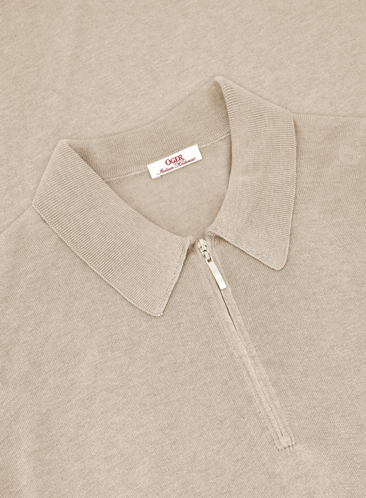 Poloshirt van zijde met ritssluiting