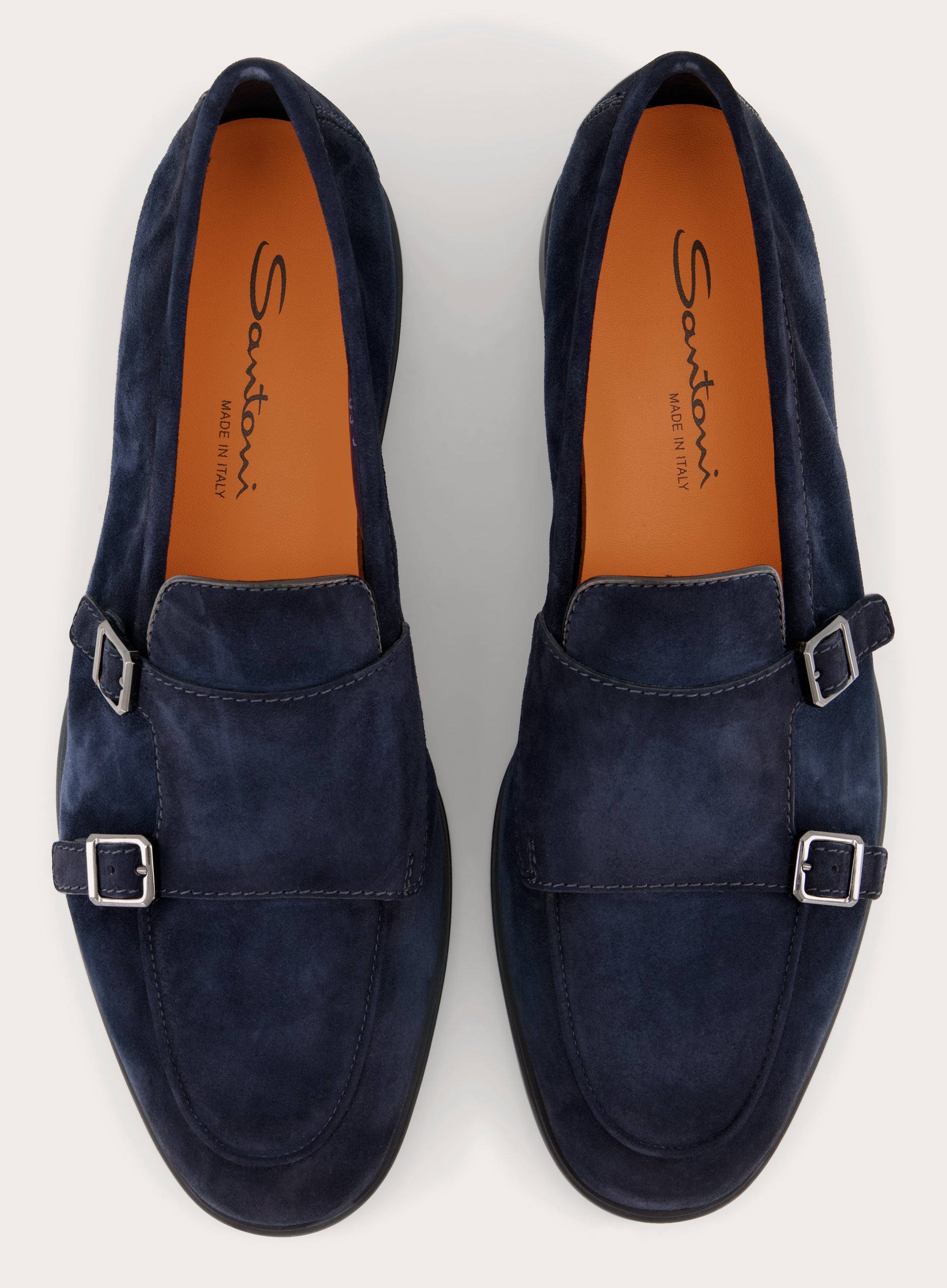 Dubbele gesp loafers van suède | BLUE NAVY