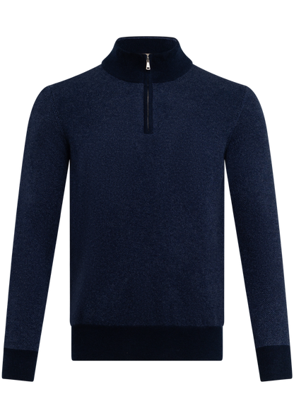 Cashmere half-zip trui | BLUE NAVY