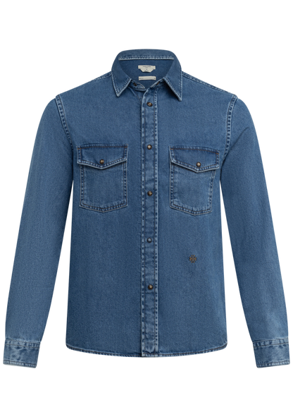 Katoenen denim shirt | JEANS BLAUW