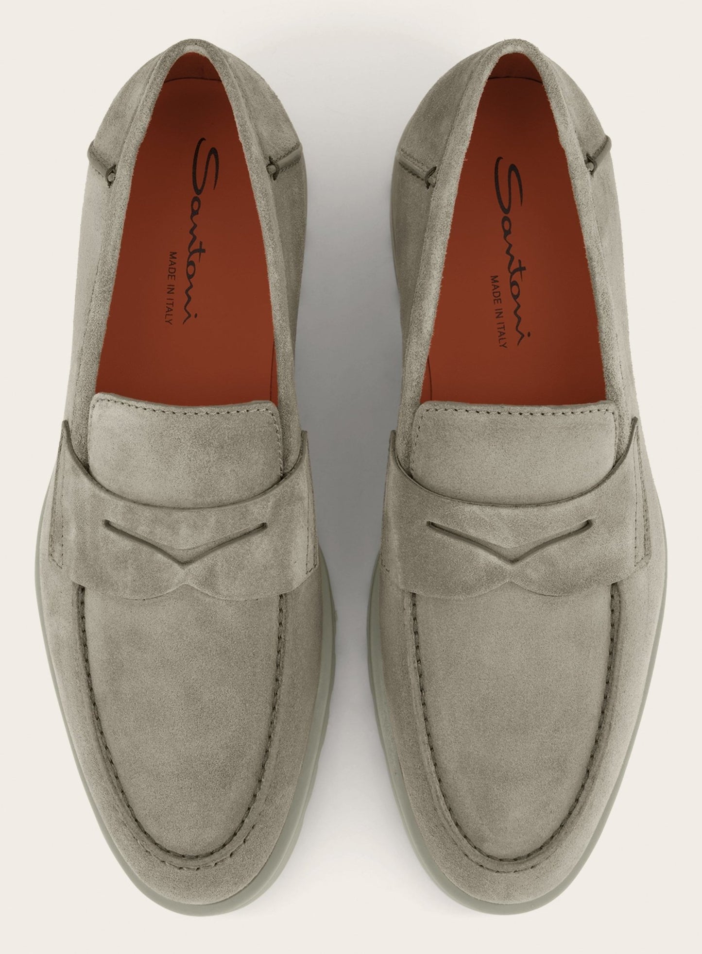 Rock penny loafers van kalfssuède | TAUPE