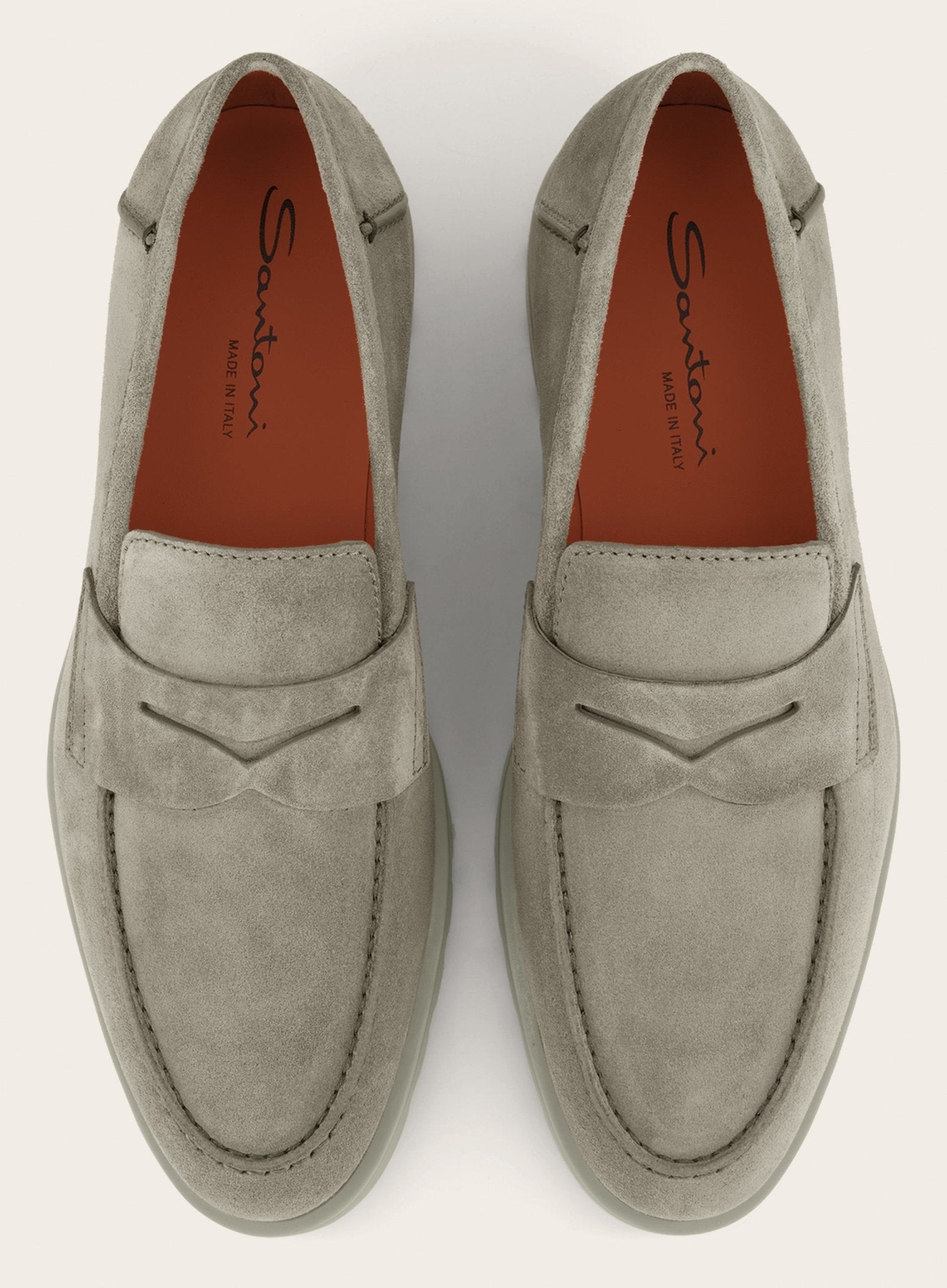 Rock penny loafers van kalfssuède | TAUPE