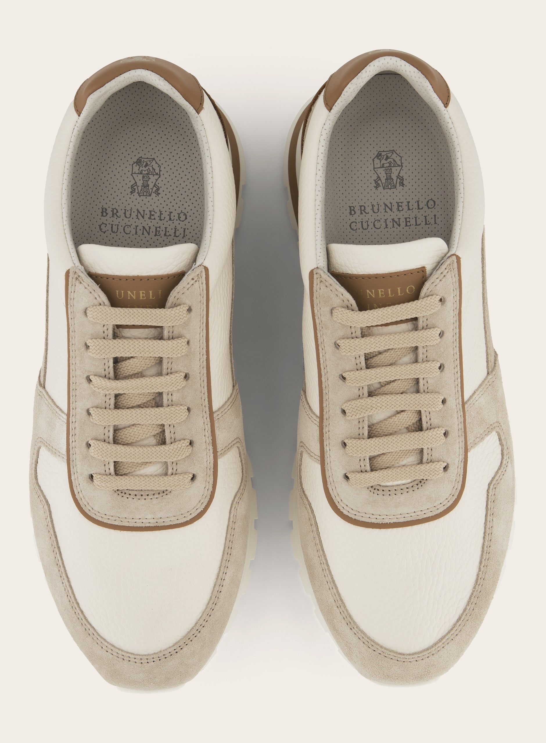 Sneakers van leer | Beige