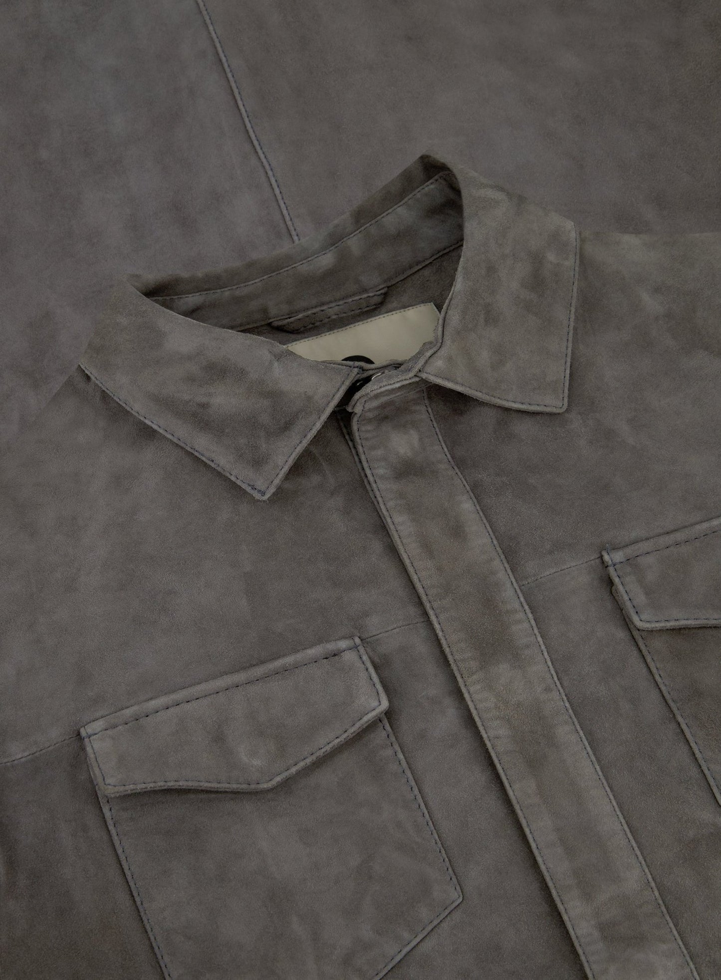 Robert overshirt van suède | WARM GREY