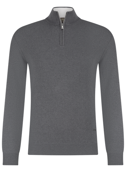 Half-zip trui van cashmere | M.Grijs