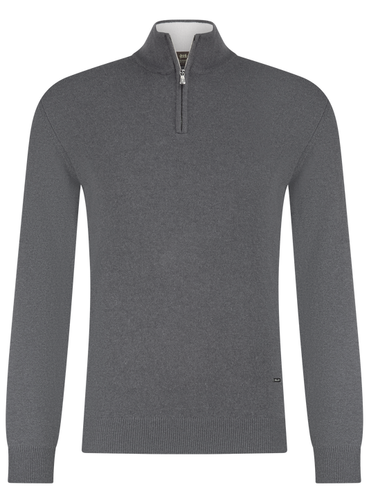 Half-zip trui van cashmere | M.Grijs
