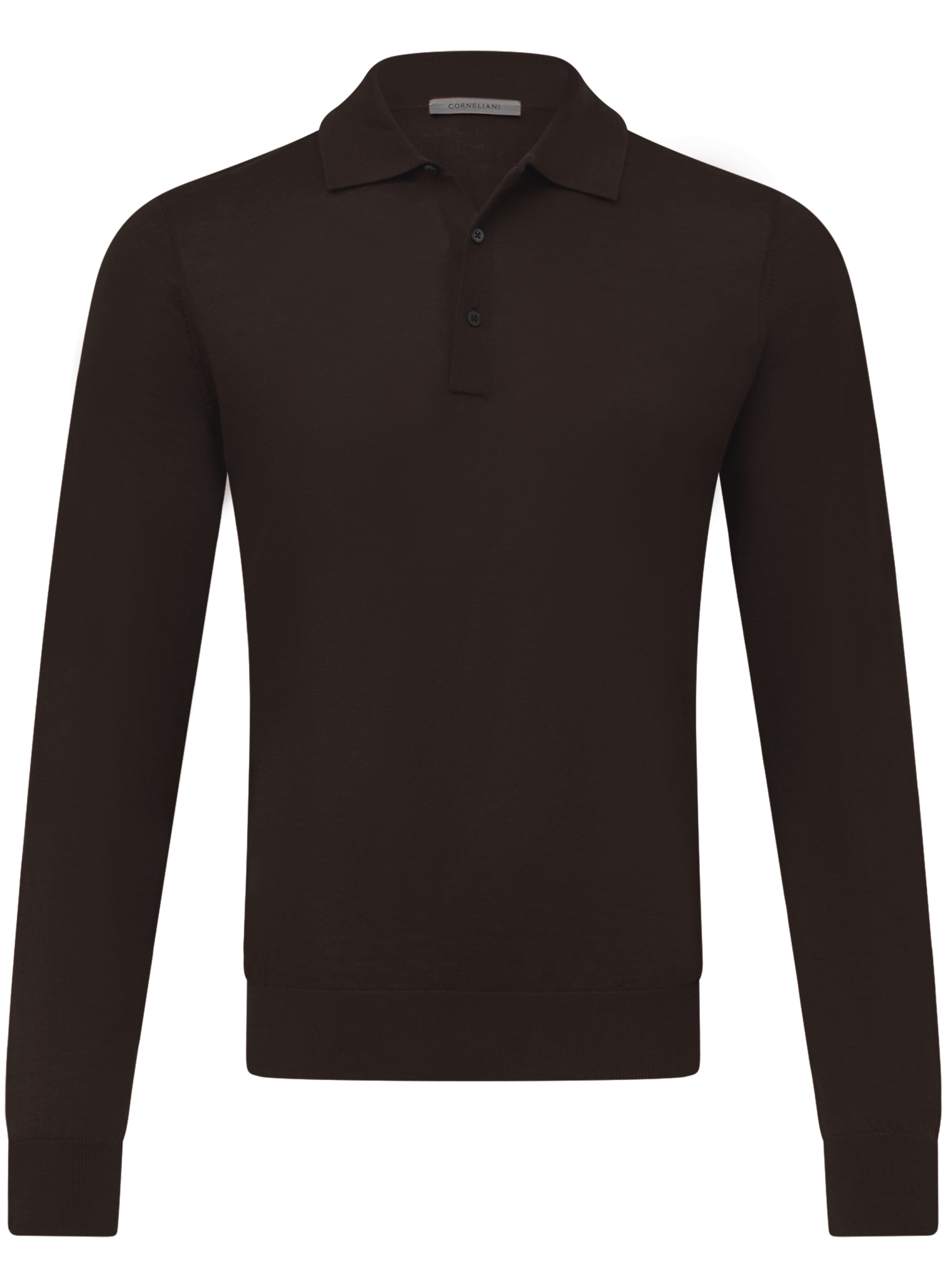 Poloshirt met lange mouwen van cashmere en zijde | D.Bruin