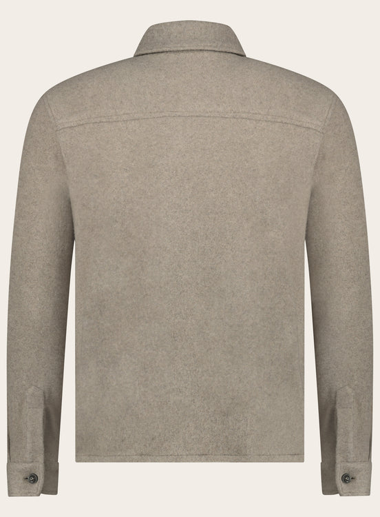 Slim-fit overshirt van cashmere | Beige