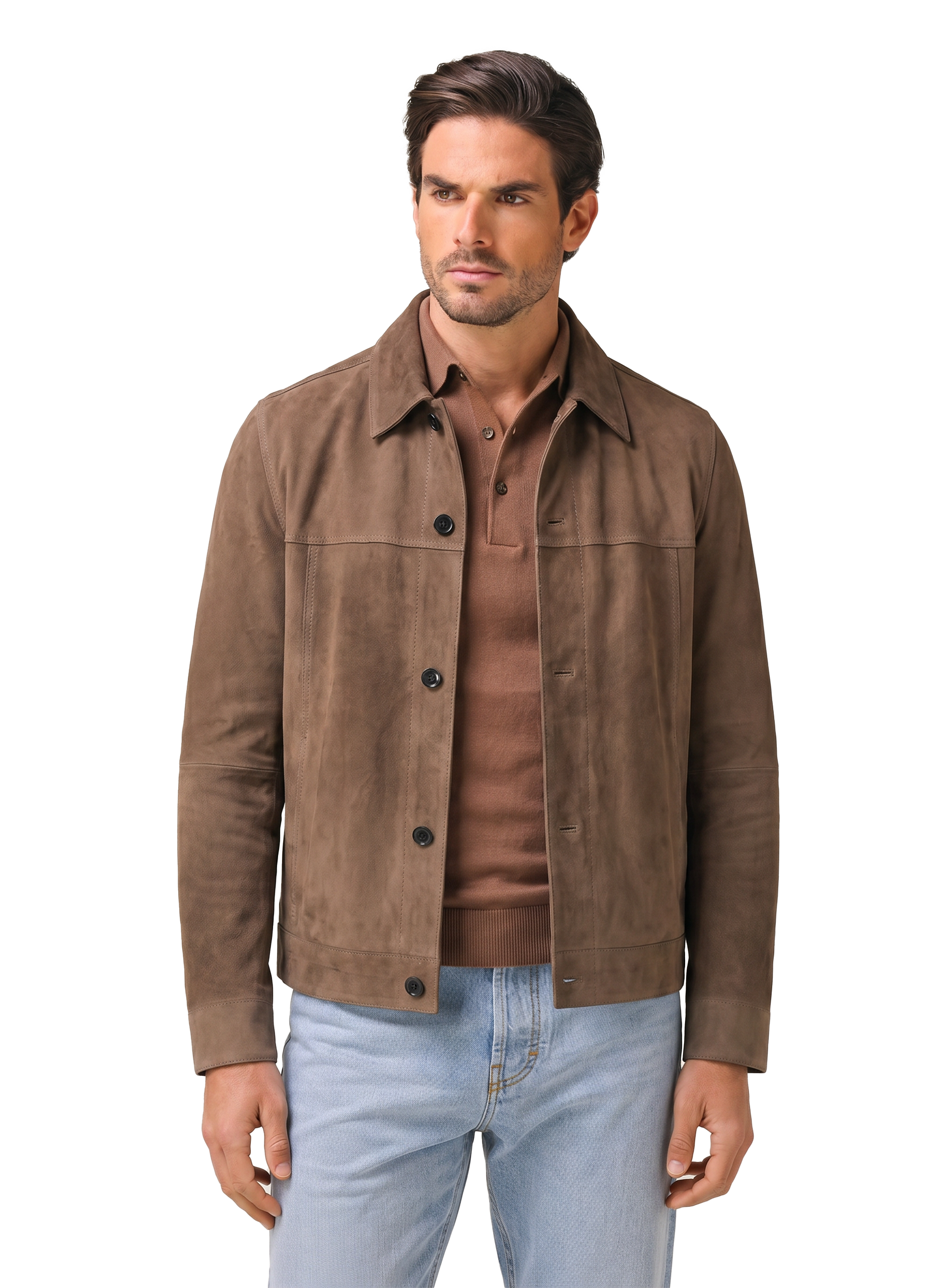 Overshirt van suède | FULLD_WIDTH | MODEL | TAUPE