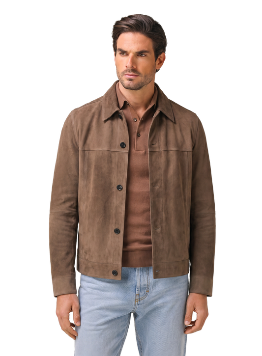 Overshirt van suède | TAUPE