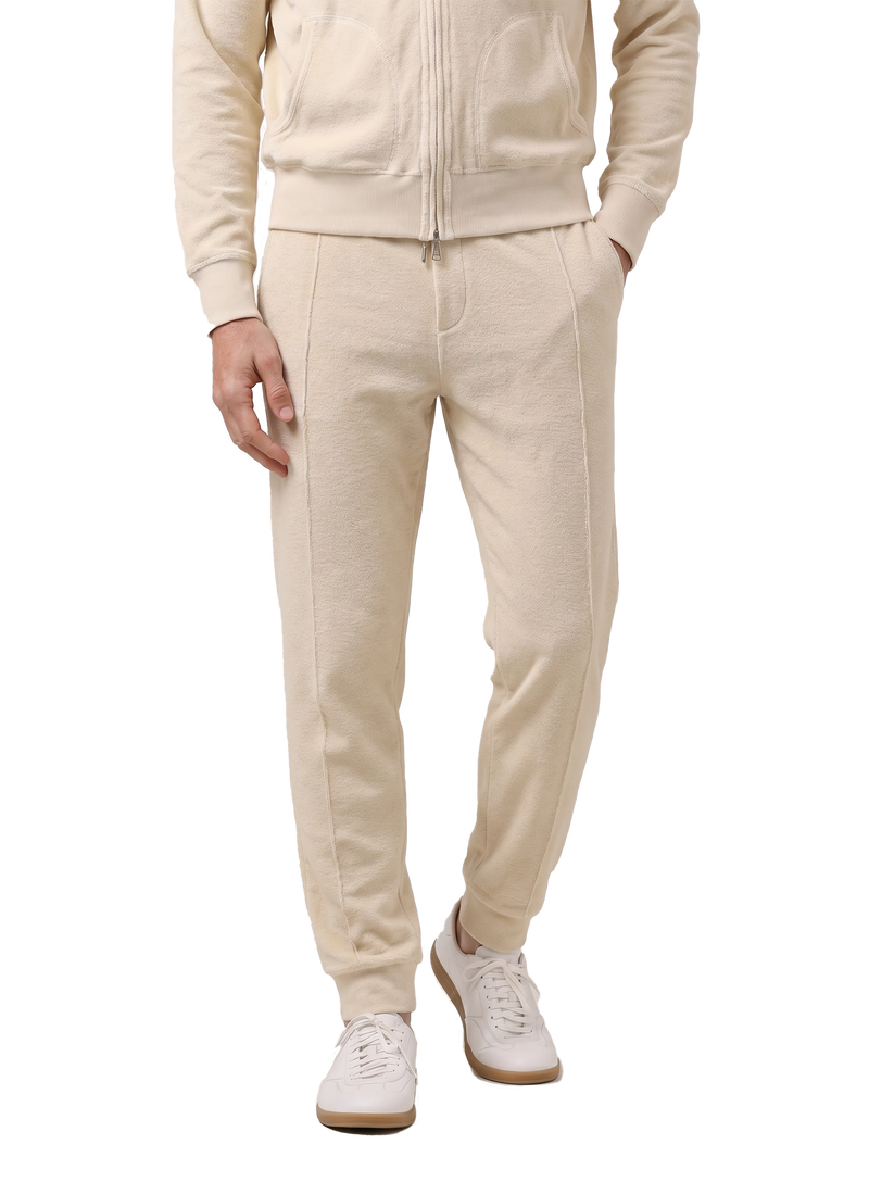 Cotton terry drawstring trousers