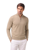 Half-zip trui van wol | FULL_WIDTH | MODEL | Beige