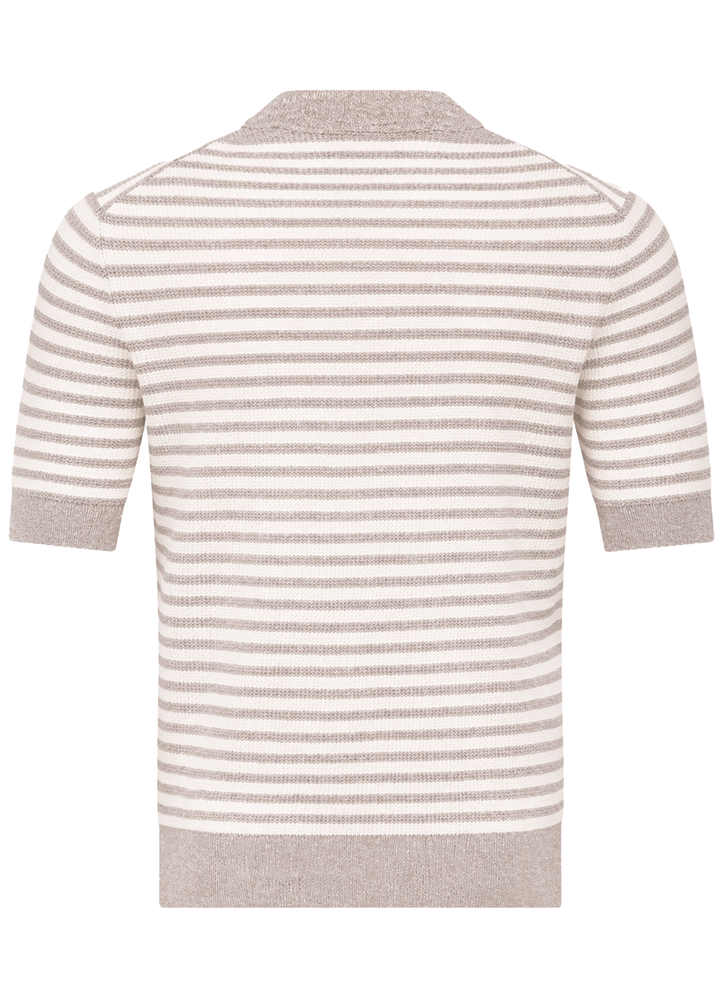 Gestreept t-shirt van linnen en katoen | Beige