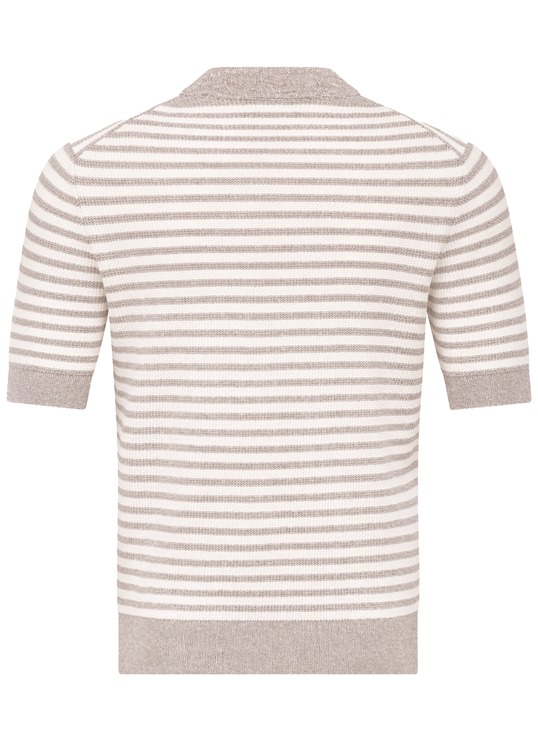 Gestreept t-shirt van linnen en katoen | Beige