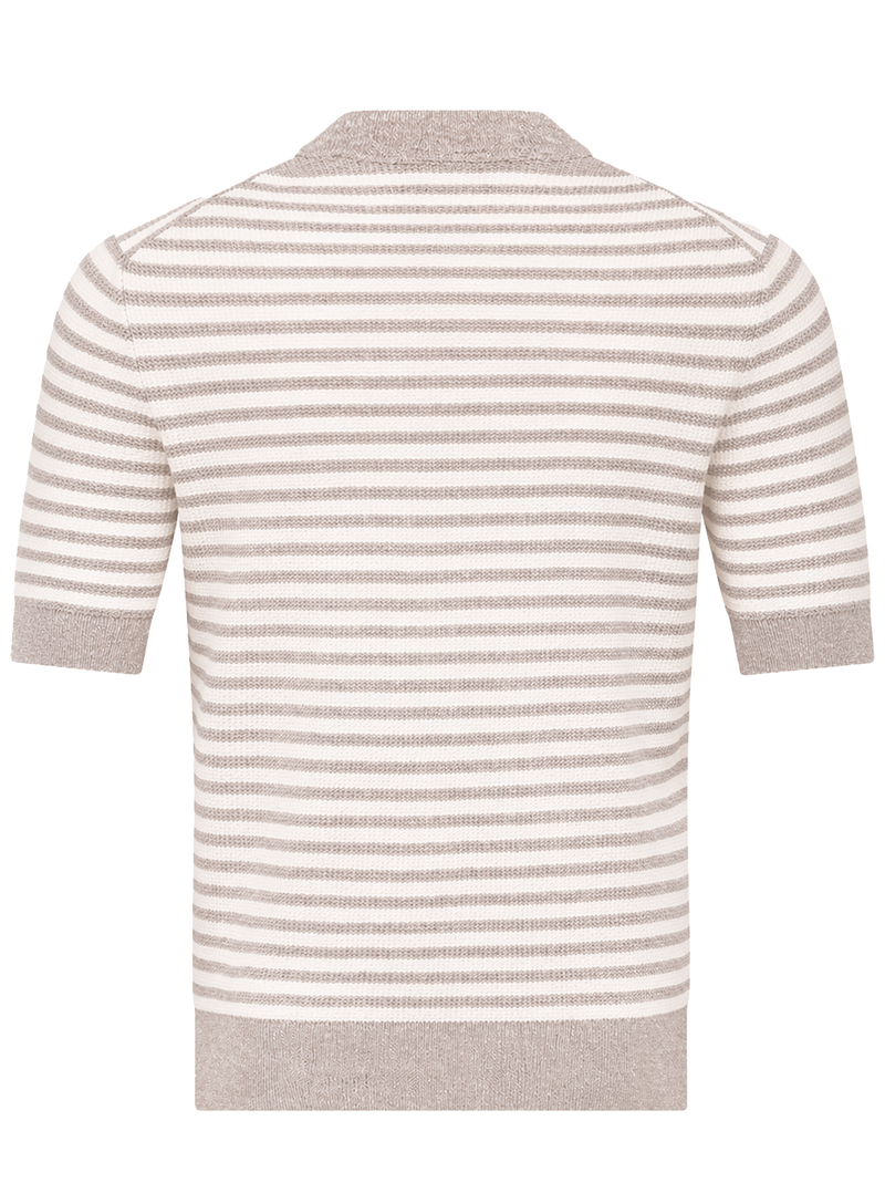 Striped linen and cotton t-shirt