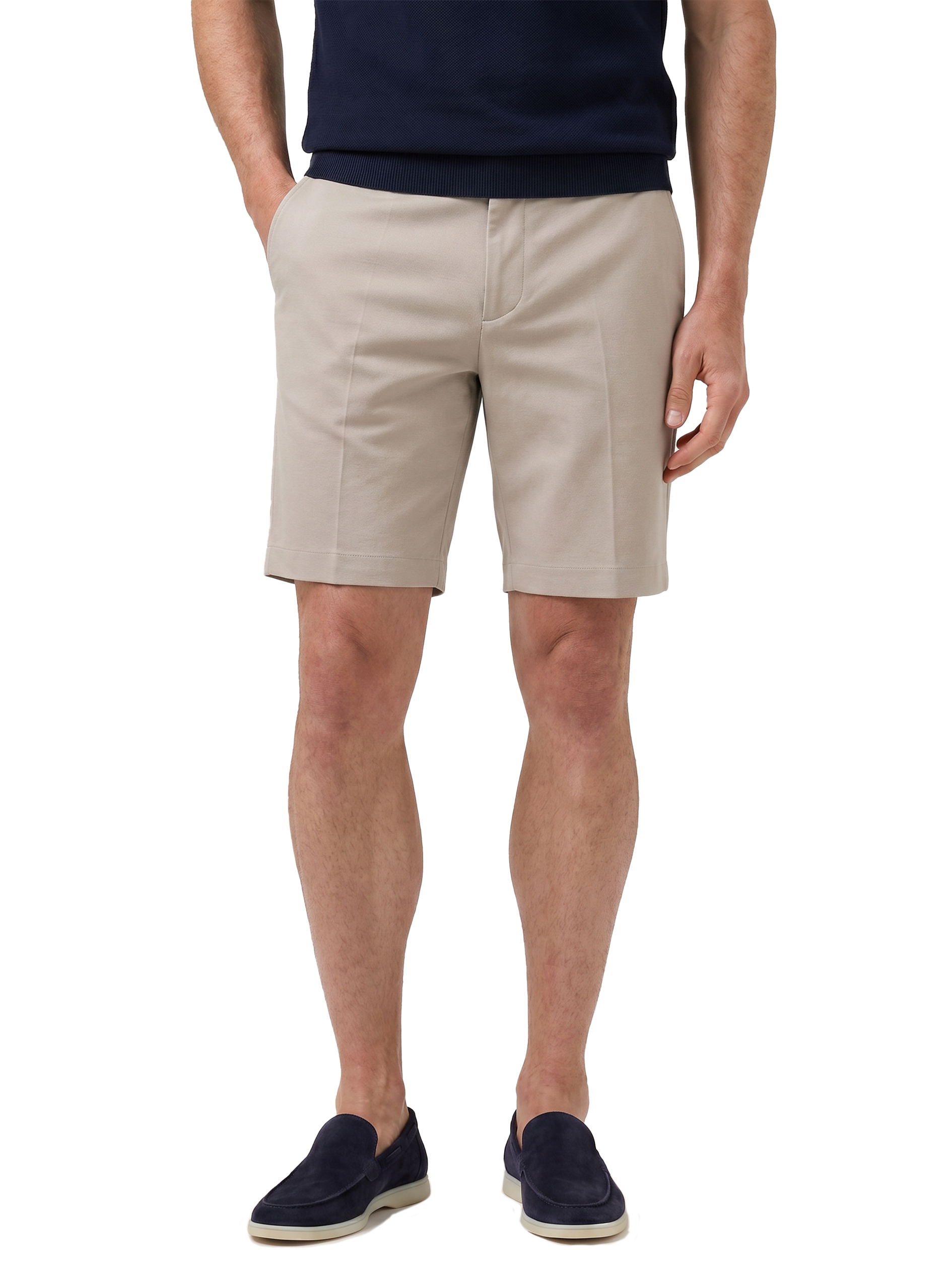 Bermuda met lichte stretch | FULLD_WIDTH | MODEL | Beige