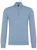 Half-zip trui van wol en cashmere | L.Blauw