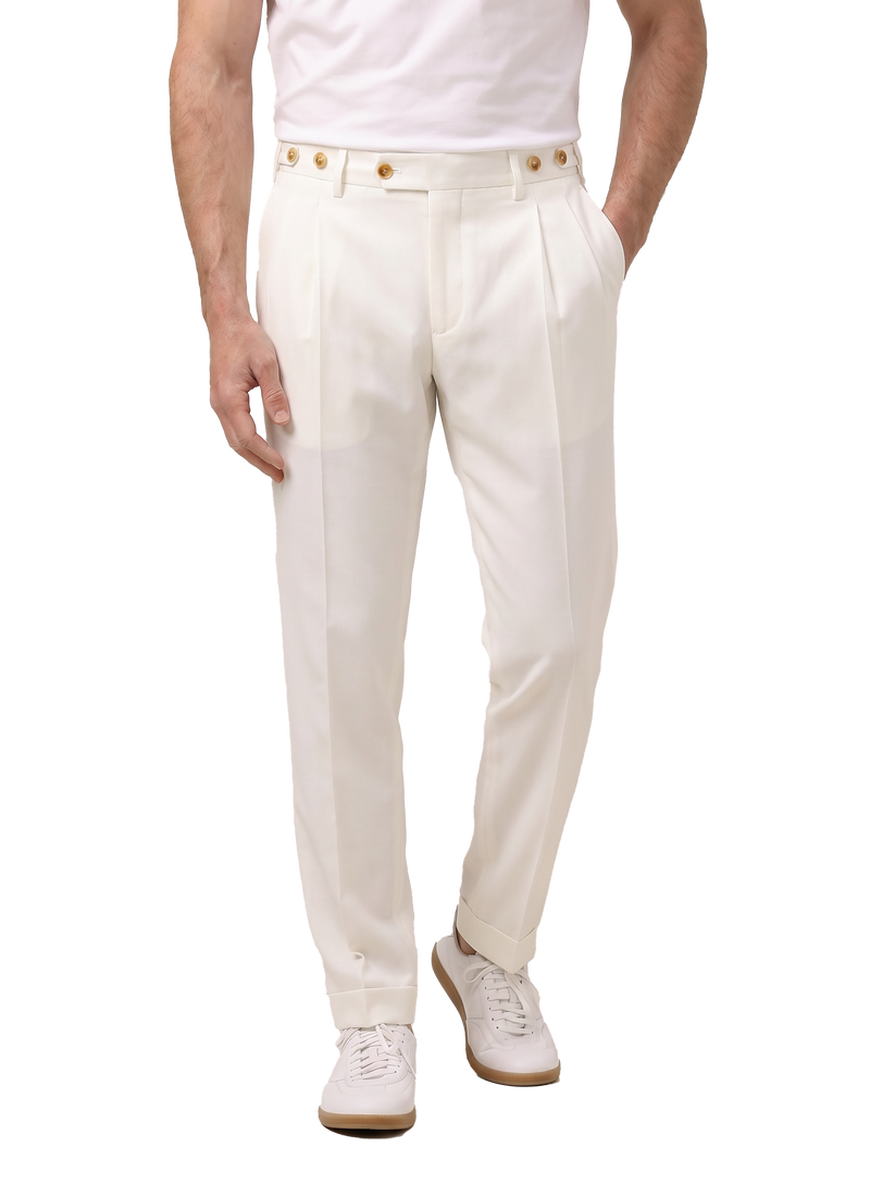 Bundfaltenhose aus Baumwolle