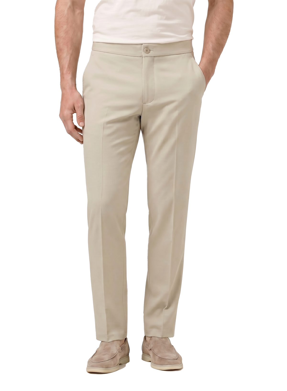 Broek met stretch | MODEL | FULL_WIDTH | Beige