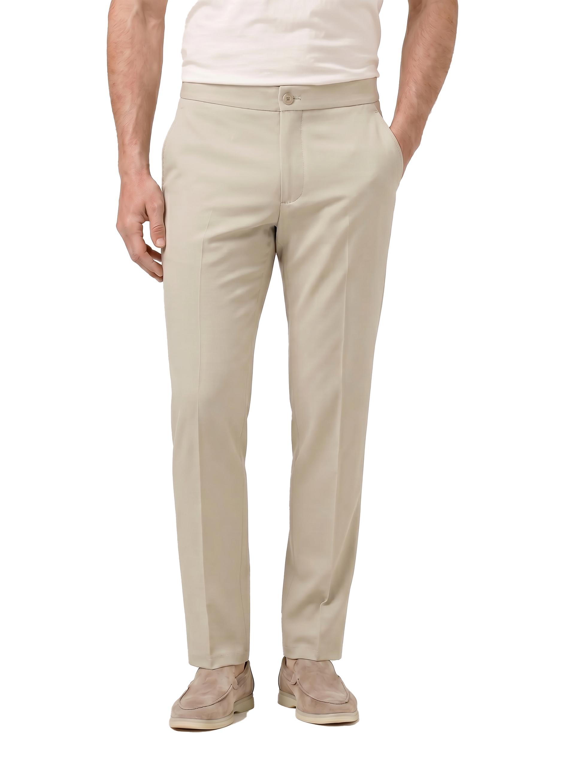 Broek met stretch | MODEL | FULL_WIDTH | Beige
